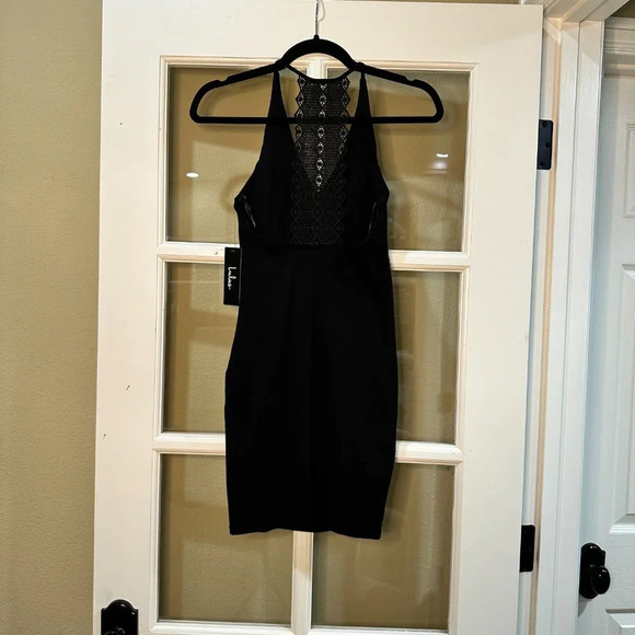 NWT LULU'S Frederica Black Lace Back Body Con Mini Dress - XS - Picture 9 of 11